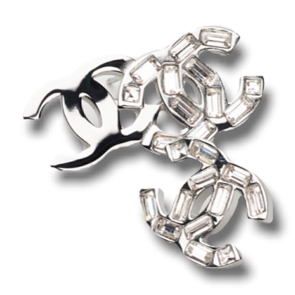 Chanel
Silver Cc Logo and Crystals Studded Earrings